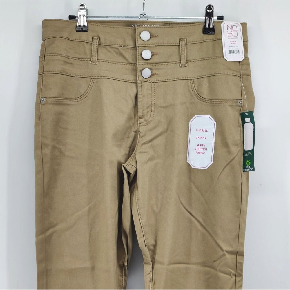 New Nobo Mid-Rise Skinny Super Stretch Fabric Khaki Pants Size 13 - Picture 2 of 8